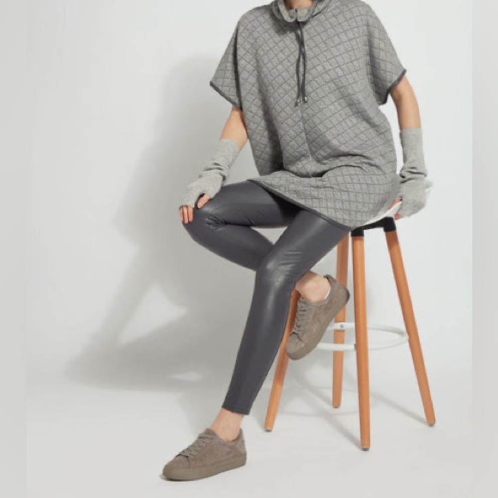 Fabulous Faux Leather Charcoal Grey High Waist Leggings